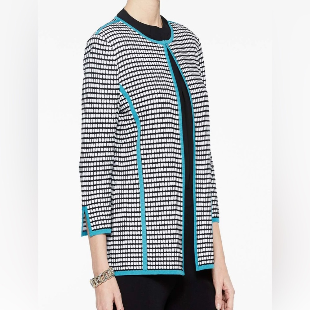 Misook (XL) Mini Check contrast Trim Jacket